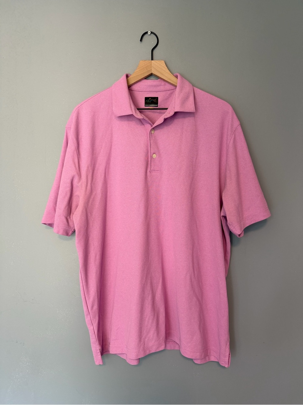 Men's Greg Norman Pink Polo Shirt